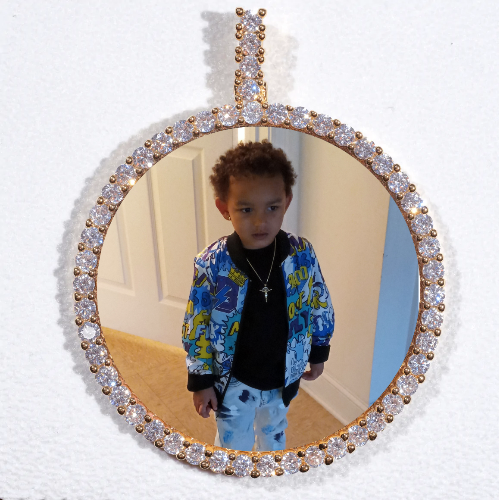 LARGE 3D CIRCLE CUSTOM PICTURE PENDANT