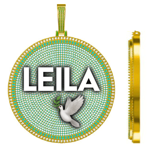 CUSTOM LETTER NECKLACE 3D BIG DISC