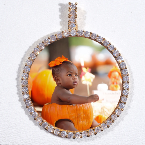 LARGE 3D CIRCLE CUSTOM PICTURE PENDANT