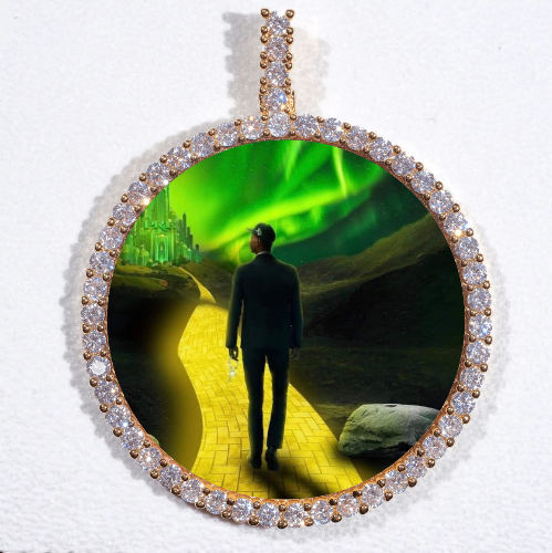 LARGE 3D CIRCLE CUSTOM PICTURE PENDANT