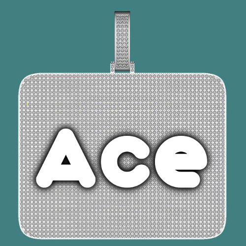CUSTOM LETTER NECKLACE 3D BIG SQUARE