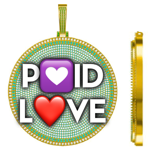 CUSTOM LETTER NECKLACE 3D BIG DISC