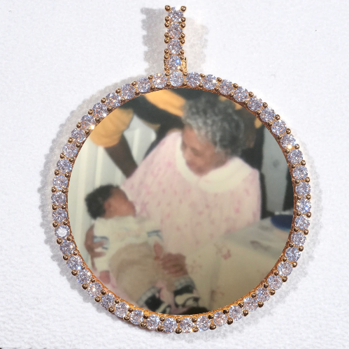 LARGE 3D CIRCLE CUSTOM PICTURE PENDANT