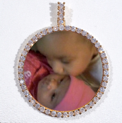 LARGE 3D CIRCLE CUSTOM PICTURE PENDANT