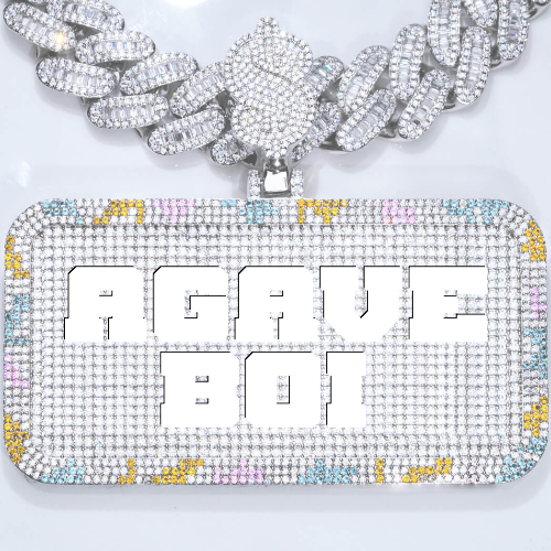 CUSTOM LETTER NECKLACE 3D COLORFUL SQUARE