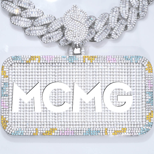 CUSTOM LETTER NECKLACE 3D COLORFUL SQUARE