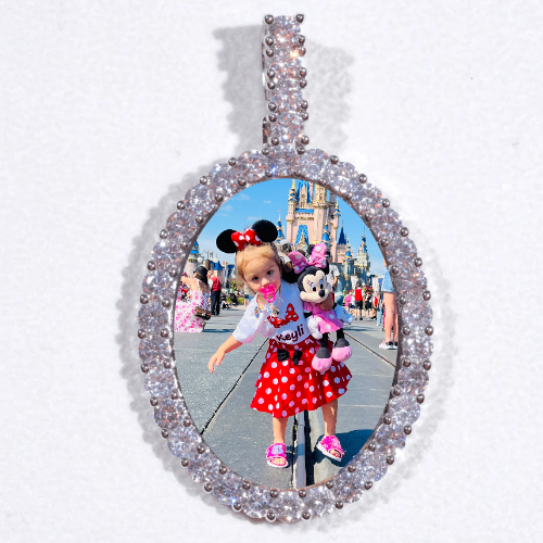 Large 3D Oval Custom Picture Pendant