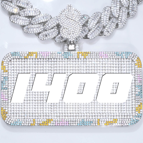 CUSTOM LETTER NECKLACE 3D COLORFUL SQUARE
