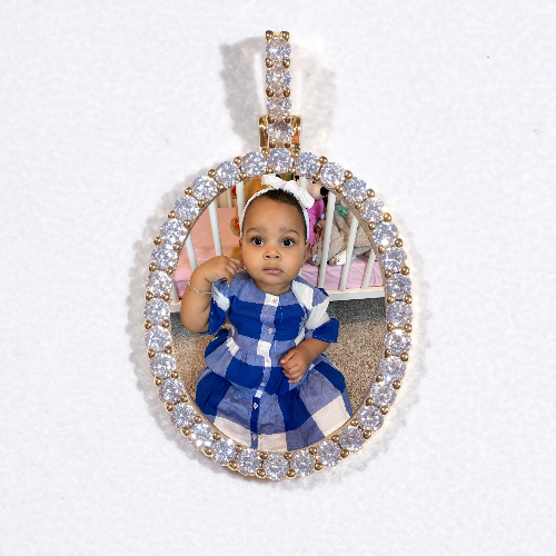 3D Oval Custom Picture Pendant