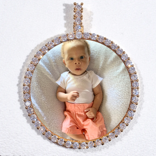 LARGE 3D CIRCLE CUSTOM PICTURE PENDANT