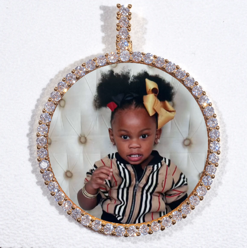 LARGE 3D CIRCLE CUSTOM PICTURE PENDANT