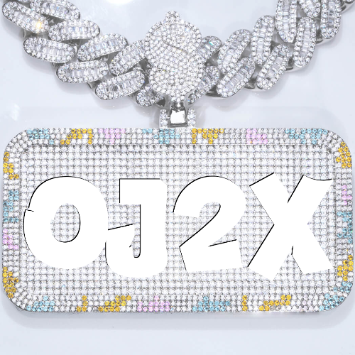 CUSTOM LETTER NECKLACE 3D COLORFUL SQUARE