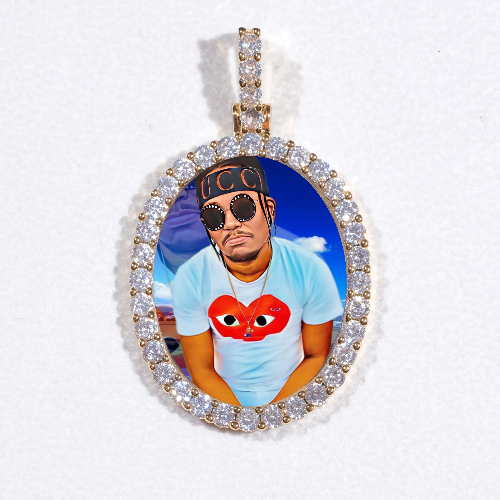 3D Oval Custom Picture Pendant