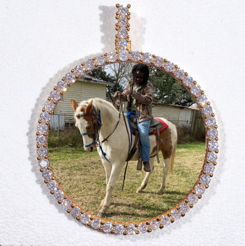LARGE 3D CIRCLE CUSTOM PICTURE PENDANT