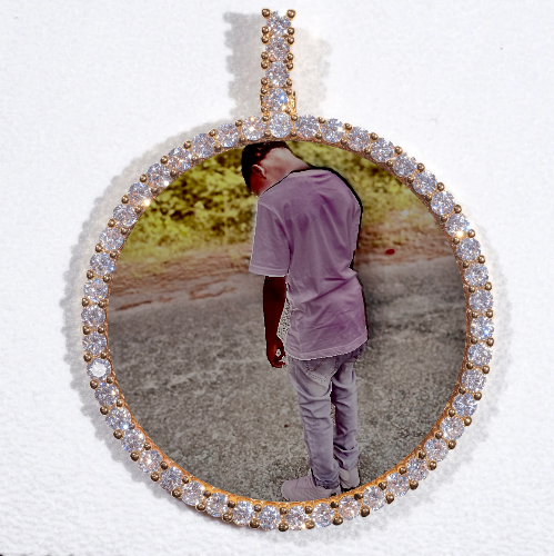 LARGE 3D CIRCLE CUSTOM PICTURE PENDANT