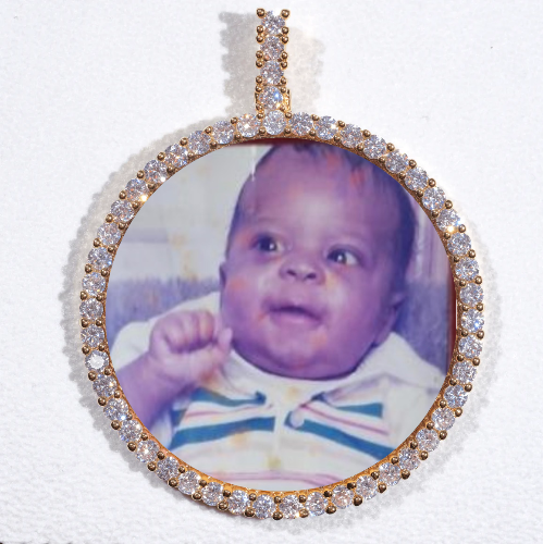LARGE 3D CIRCLE CUSTOM PICTURE PENDANT