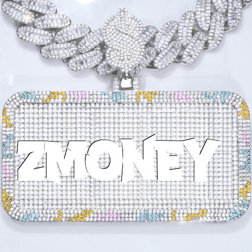 CUSTOM LETTER NECKLACE 3D COLORFUL SQUARE