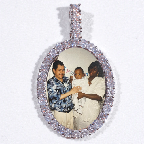 Large 3D Oval Custom Picture Pendant