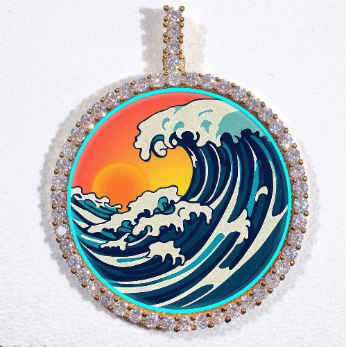 LARGE 3D CIRCLE CUSTOM PICTURE PENDANT