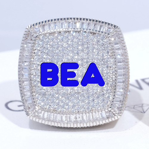 CUSTOM LETTER 3D ICED RING