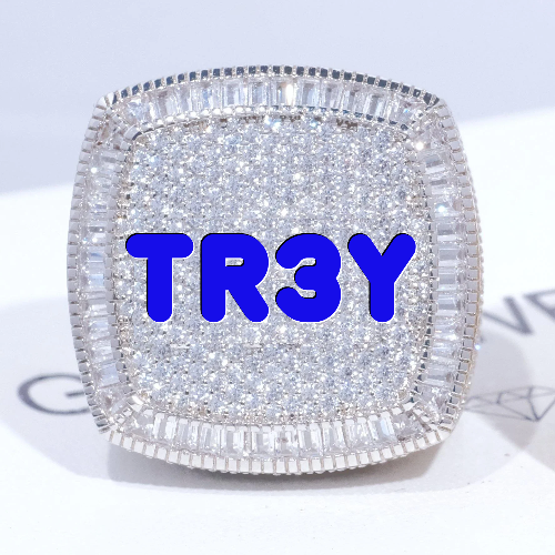 CUSTOM LETTER 3D ICED RING