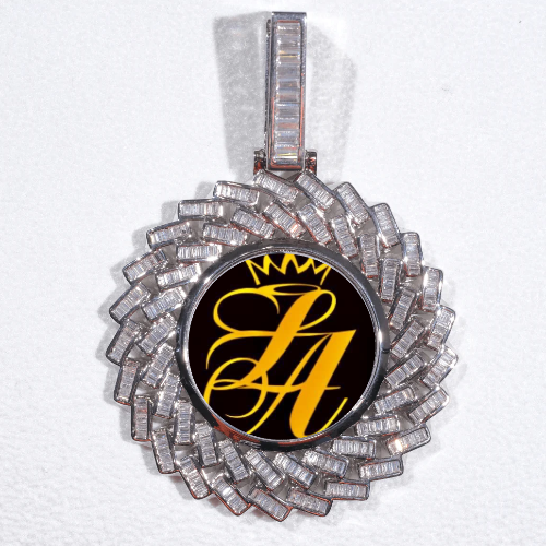 Large 3D Baguette Custom Picture Pendant