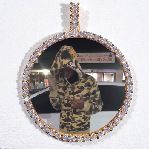 LARGE 3D CIRCLE CUSTOM PICTURE PENDANT