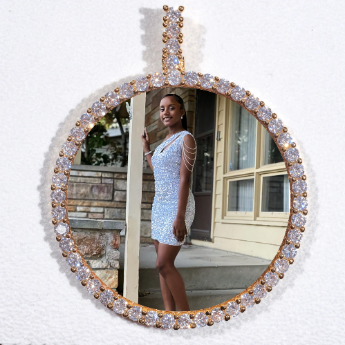 LARGE 3D CIRCLE CUSTOM PICTURE PENDANT