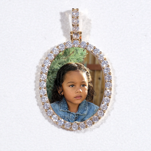3D Oval Custom Picture Pendant