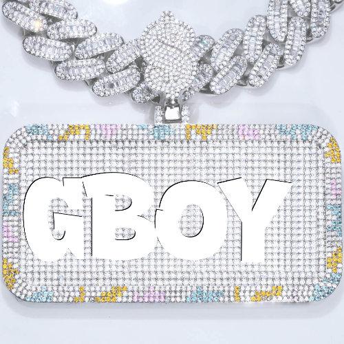 CUSTOM LETTER NECKLACE 3D COLORFUL SQUARE