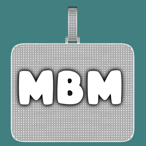 CUSTOM LETTER NECKLACE 3D BIG SQUARE