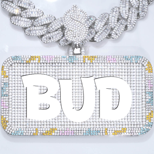 CUSTOM LETTER NECKLACE 3D COLORFUL SQUARE