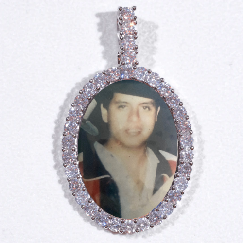 Large 3D Oval Custom Picture Pendant