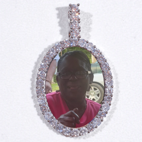 Large 3D Oval Custom Picture Pendant