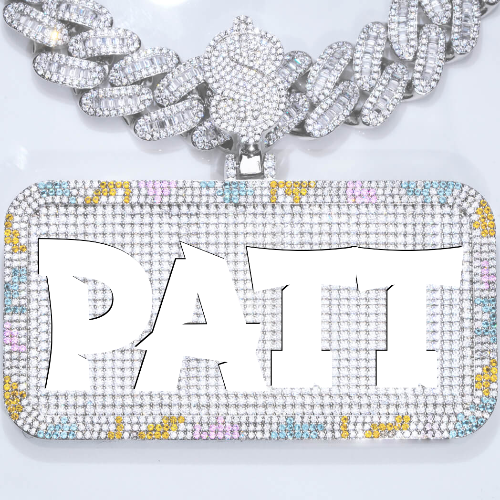 CUSTOM LETTER NECKLACE 3D COLORFUL SQUARE