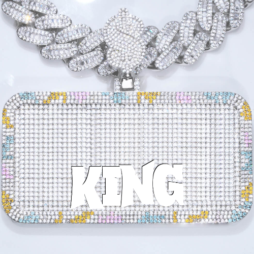 CUSTOM LETTER NECKLACE 3D COLORFUL SQUARE