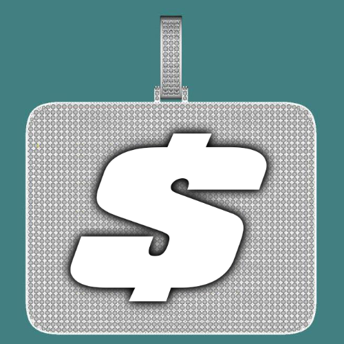 CUSTOM LETTER NECKLACE 3D BIG SQUARE
