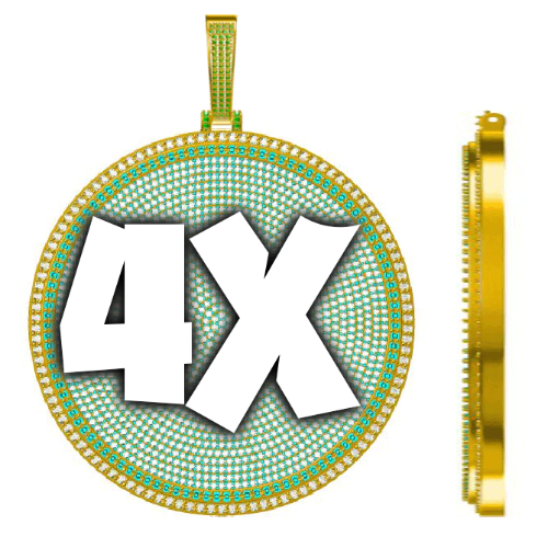 CUSTOM LETTER NECKLACE 3D BIG DISC