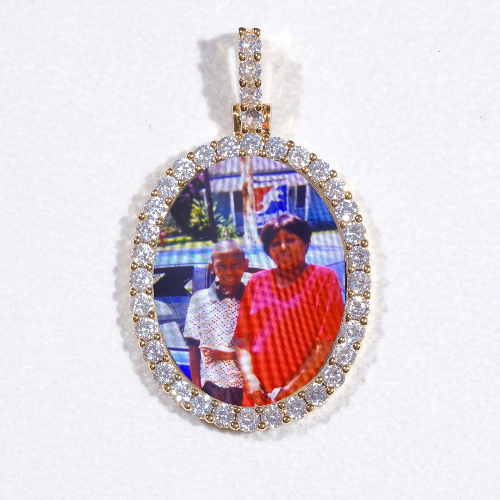 3D Oval Custom Picture Pendant