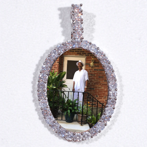 Large 3D Oval Custom Picture Pendant