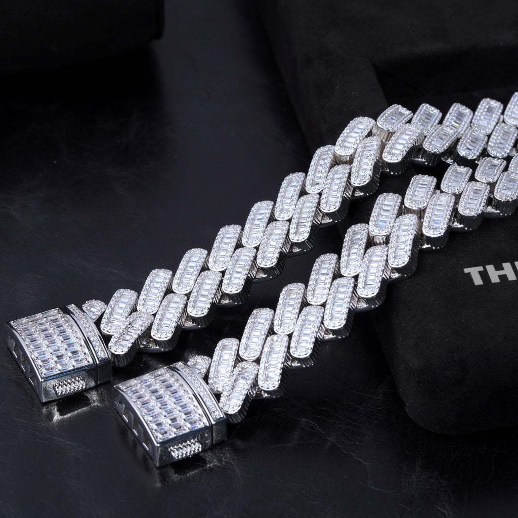 20MM Baguette Prong Link Bracelet