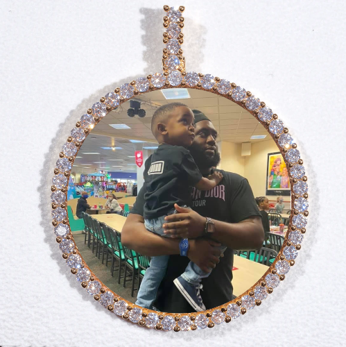 LARGE 3D CIRCLE CUSTOM PICTURE PENDANT