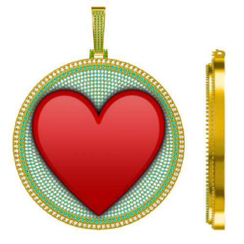 CUSTOM LETTER NECKLACE 3D BIG DISC