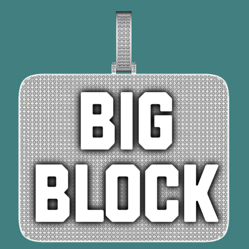 CUSTOM LETTER NECKLACE 3D BIG SQUARE