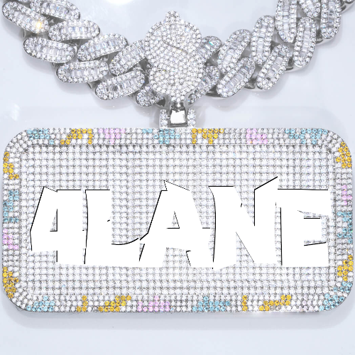 CUSTOM LETTER NECKLACE 3D COLORFUL SQUARE