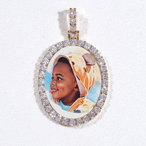 3D Oval Custom Picture Pendant