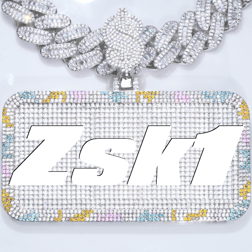 CUSTOM LETTER NECKLACE 3D COLORFUL SQUARE