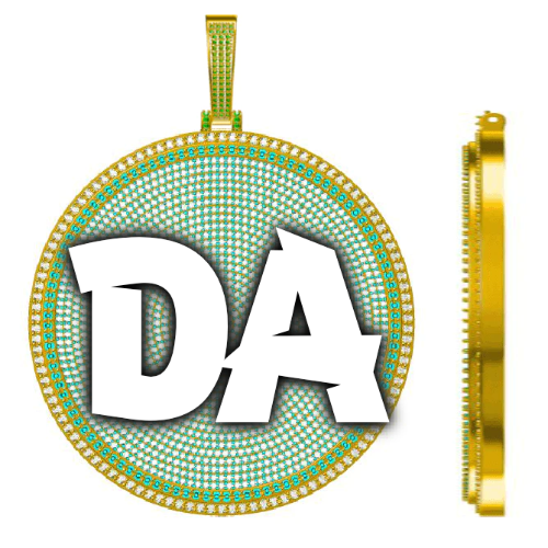 CUSTOM LETTER NECKLACE 3D BIG DISC