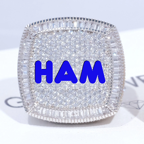 CUSTOM LETTER 3D ICED RING