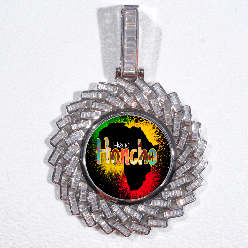 Large 3D Baguette Custom Picture Pendant